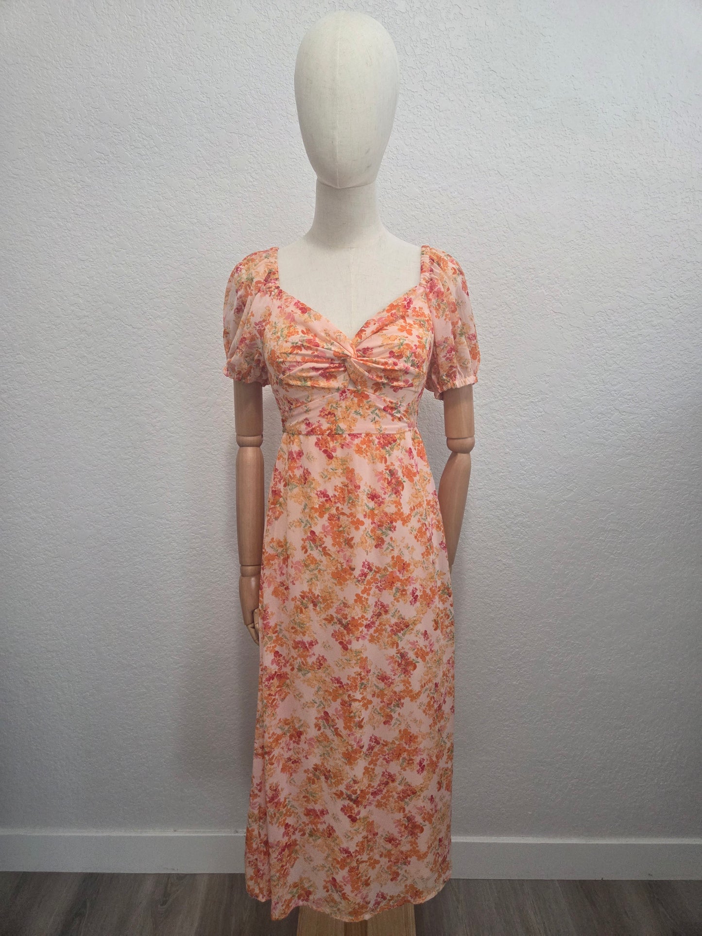 Floral Twist Midi Dress