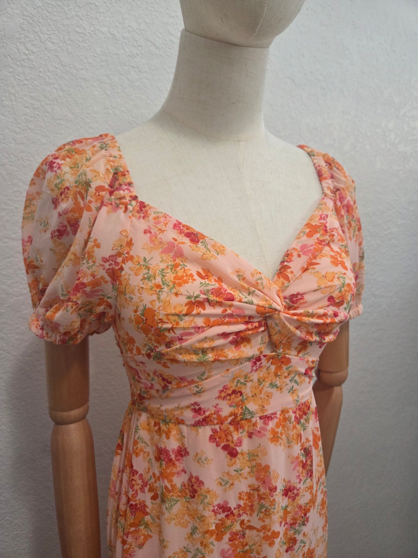 Floral Twist Midi Dress