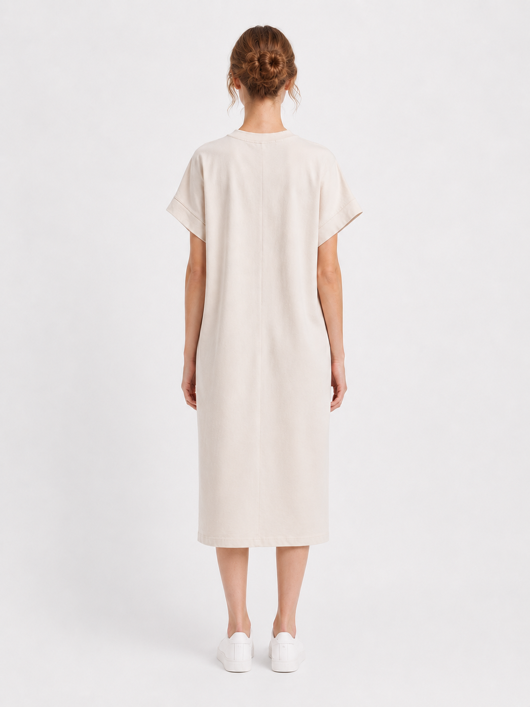 Cotton Blend Relaxed Midi Dress