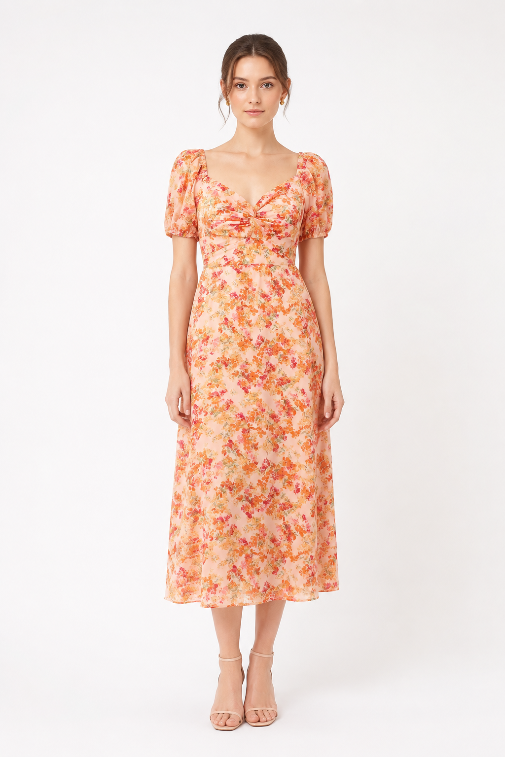 Floral Twist Midi Dress