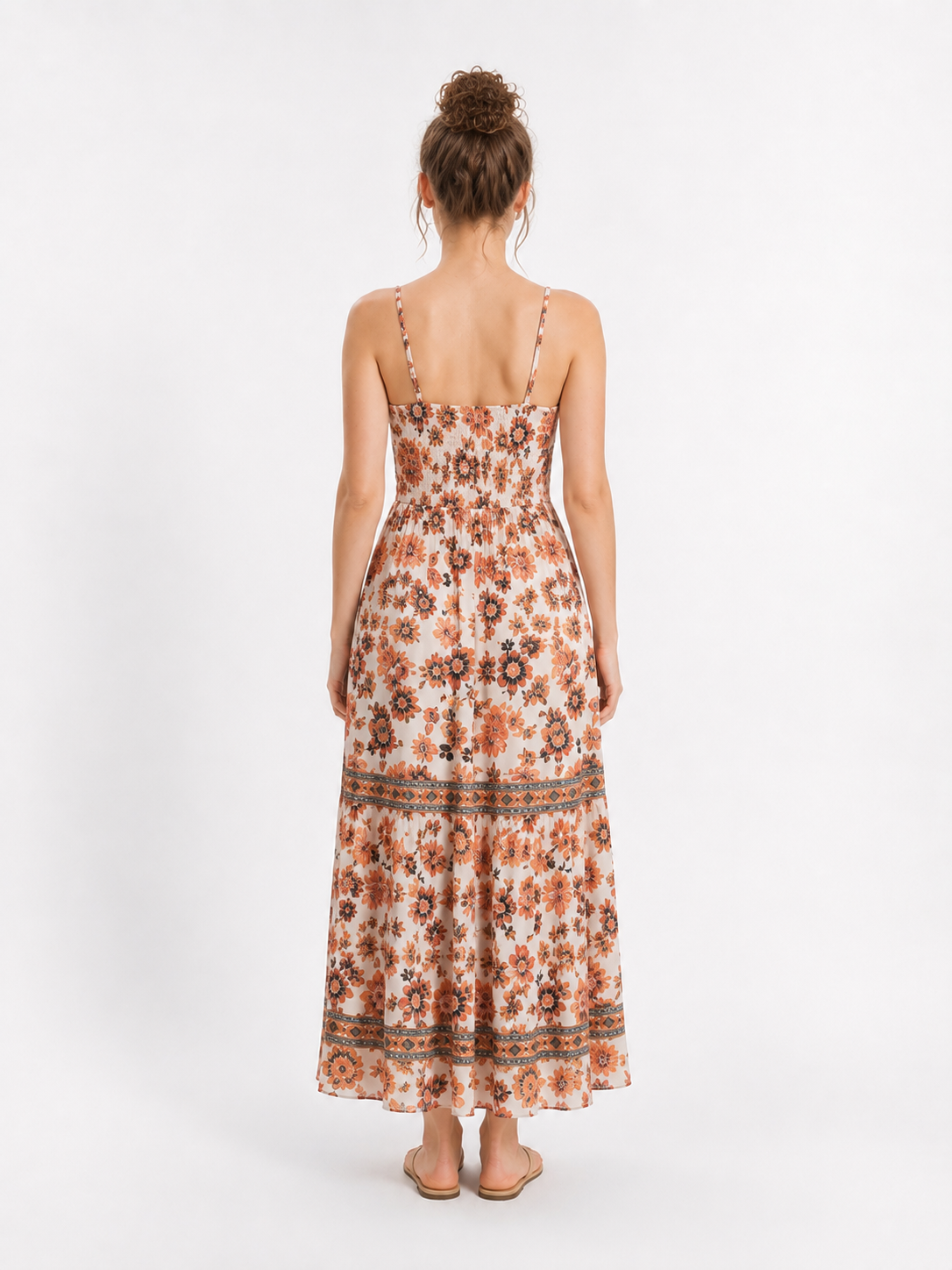 Boho Floral Twist Maxi Dress