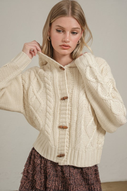 Evelyn Cable Toggle Cardigan